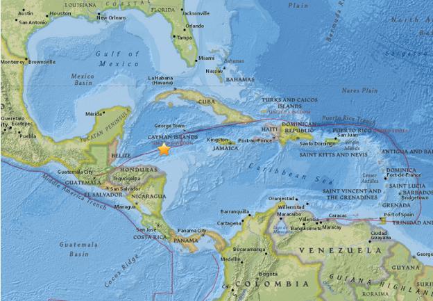 洪都拉斯北部海域发生7.6级地震 或能造成海啸让人很担心