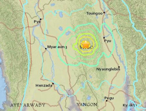缅甸6.2级地震 截至目前还不清楚是否有人伤亡