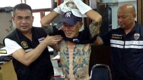 日本黑帮老大被抓 因身上纹身密密麻麻被警方发现