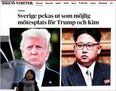瑞典将准备主办美朝会谈 特朗普或与金正恩面对面交谈