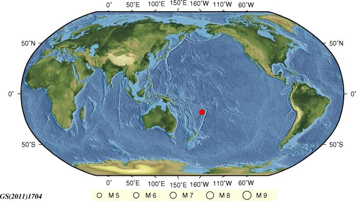 斐济5.9级地震 中国地震局正式测定斐济群岛地区发生5.9级地震