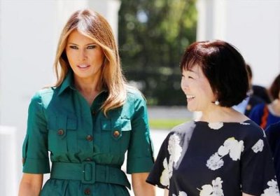 安倍妻子访美获美第一夫人鼓励 因森友学园丑闻招致外界批评