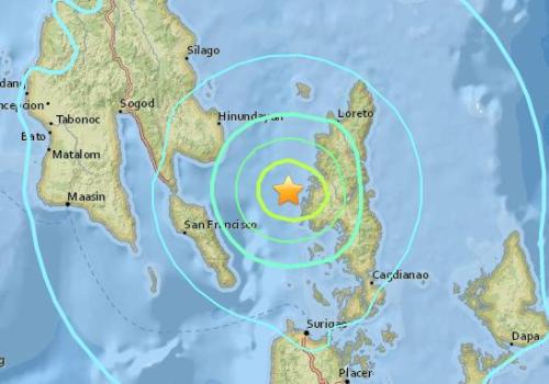 菲律宾5.6级地震 根据美国地震局测定震源深度大约10公里