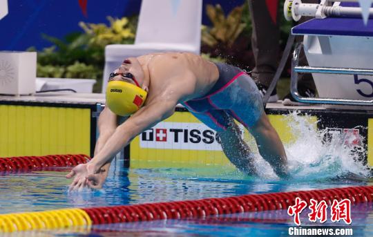 雅加达亚运会男子50米仰泳徐嘉余夺得金牌