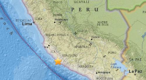 北京时间9月26日6时56分秘鲁西南部沿海地区发生5.2级地震