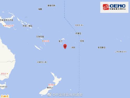 斐济群岛以南发生5.7级地震震源深度590千米