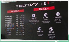 中华V7 1.8T车型正式上市 搭载宝马授权生产的1.8T发动机