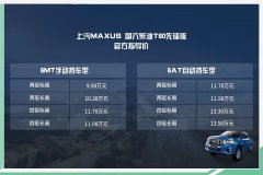 上汽MAXUS T60国六柴油版皮卡上市 配备6向电动电加热座椅等智能科技配置