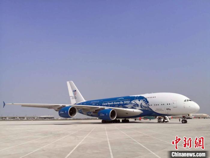 图为马耳他HIFLY航空公司的A380客改货飞机在天津机场。　张明全 摄