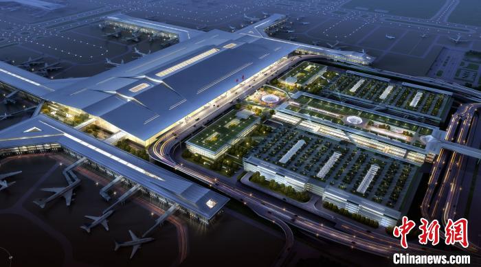 西安咸阳国际机场三期扩建工程效果图。资料图